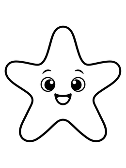 Free printable Cute Smiling Cartoon Starfish coloring page