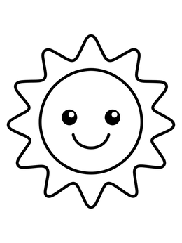 Free printable Cute Smiling Cartoon Sun coloring page