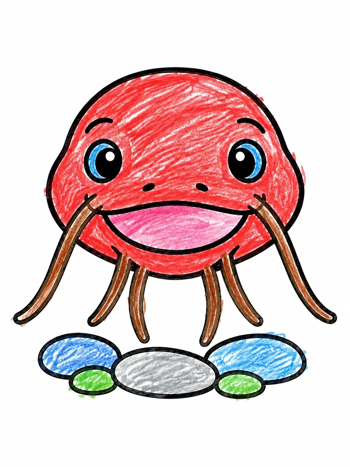 Colored example of the Cute Smiling Catfish With Barbels coloring page