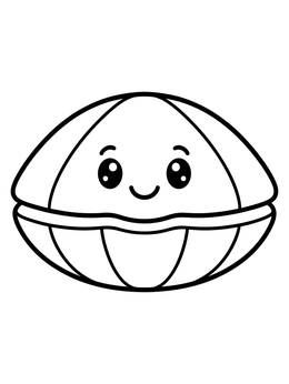 Free printable Cute Smiling Clam Shell coloring page