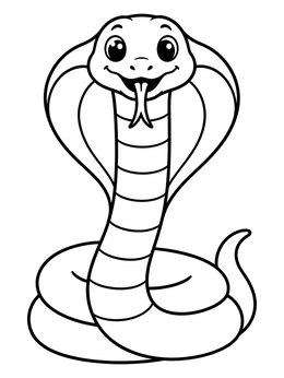 Free printable Cute Smiling Cobra coloring page