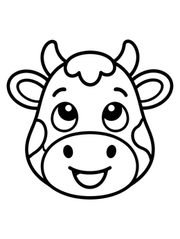Free printable Cute Smiling Cow Looking Up coloring page