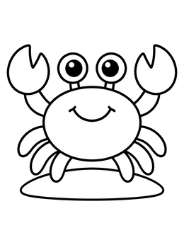 Free printable Cute Smiling Crab On Sand coloring page