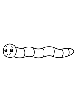 Free printable Cute Smiling Earthworm coloring page
