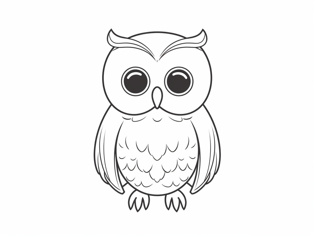 Cute Smiling Elf Owl Coloring Page - Coloring Page