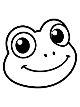 Free printable Cute Smiling Frog Face coloring page