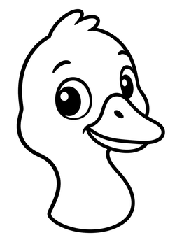 Free printable Cute Smiling Goose Head coloring page