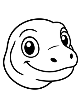 Free printable Cute Smiling Komodo Dragon Head coloring page