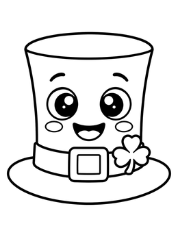 Free printable Cute Smiling Leprechaun Hat coloring page