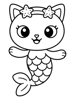 Free printable Cute Smiling Mercat With Starfish Headband coloring page