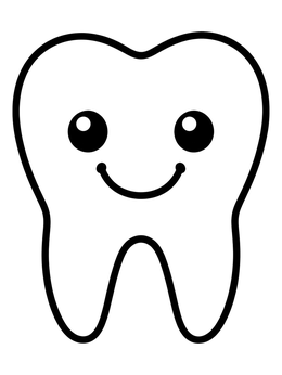 Free printable Cute Smiling Molar Tooth coloring page