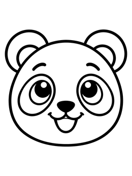 Free printable Cute Smiling Panda Face Looking Up coloring page