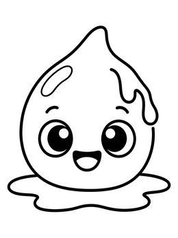 Free printable Cute Smiling Slime Drop coloring page