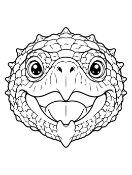 Free printable Cute Snapping Turtle Face coloring page