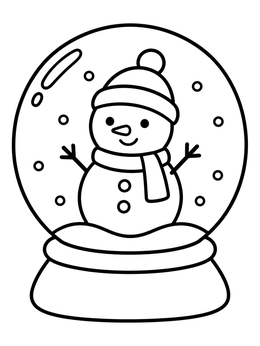 Free printable Cute Snowman In A Snowglobe coloring page