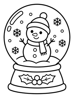 Free printable Cute Snowman In A Snowglobe coloring page