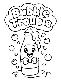 Free printable Cute Soda Bottle With Bow Tie coloring page