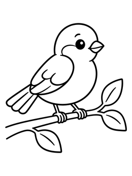 Free printable Cute Sparrow On A Tree Branch coloring page
