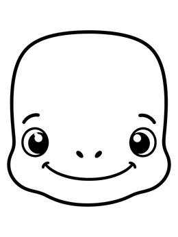 Free printable Cute Sperm Whale Face Front View coloring page
