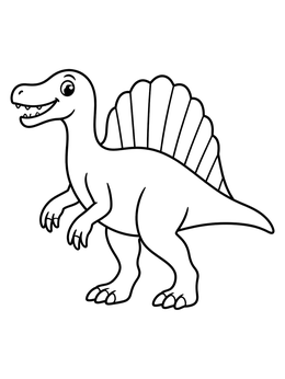 Free printable Cute Spinosaurus Standing Profile coloring page