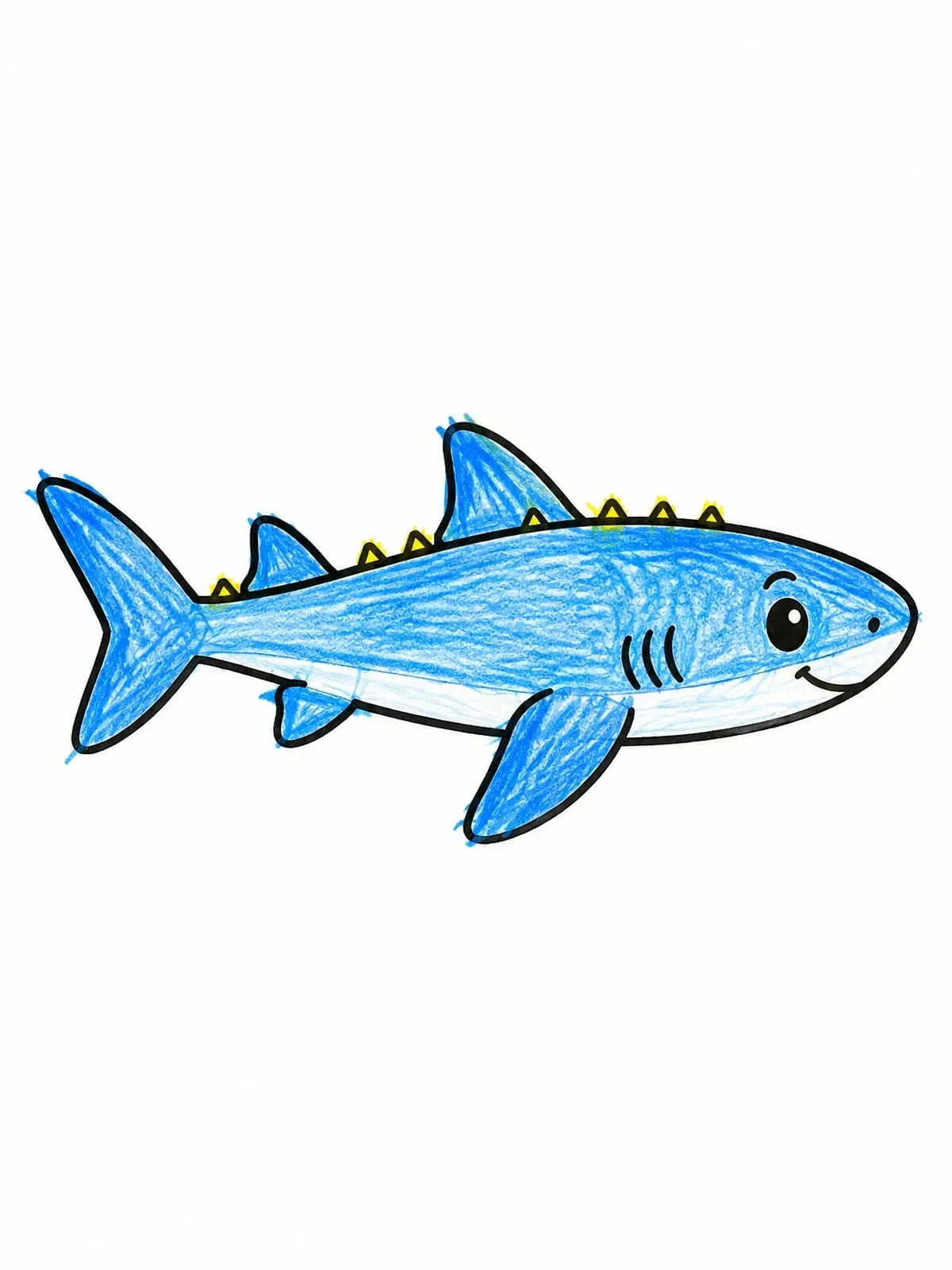 Colored example of the Cute Spiny Dogfish Shark coloring page