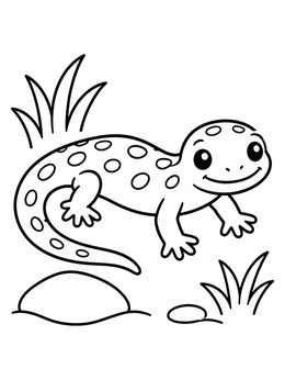 Free printable Cute Spotted Salamander In Nature coloring page