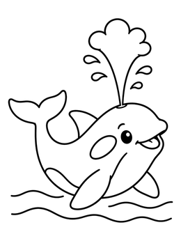 Free printable Cute Spouting Killer Whale coloring page