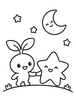 Free printable Cute Sprout And Star Friends coloring page