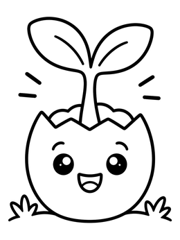 Free printable Cute Sprout In Eggshell Planter coloring page