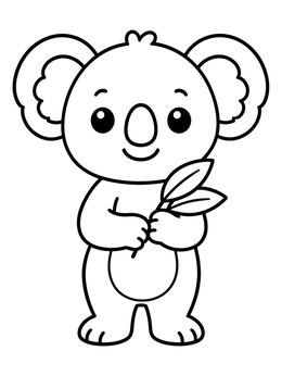 Free printable Cute Standing Baby Koala coloring page