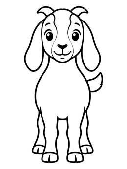 Free printable Cute Standing Boer Goat Kid coloring page