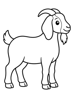Free printable Cute Standing Boer Goat coloring page