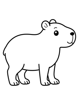 Free printable Cute Standing Capybara coloring page