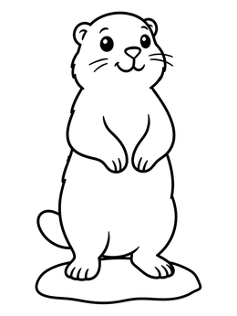 Free printable Cute Standing Marmot On Rock coloring page