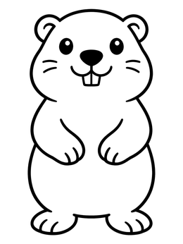 Free printable Cute Standing Marmot coloring page