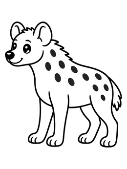 Free printable Cute Standing Spotted Hyena coloring page