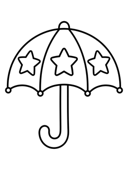Free printable Cute Star Pattern Umbrella coloring page
