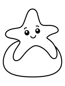 Free printable Cute Starfish Resting On A Rock coloring page