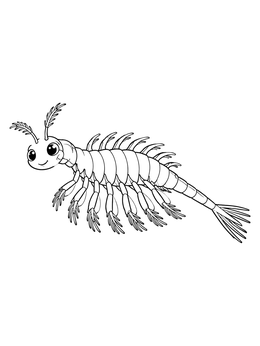 Free printable Cute Swimming Sea Monkey coloring page