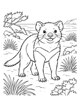 Free printable Cute Tasmanian Devil On The Coast coloring page