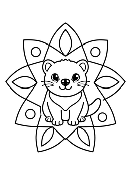 Free printable Cute Tasmanian Devil With Floral Frame coloring page