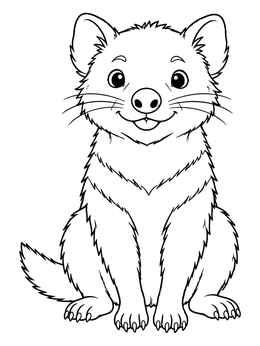 Free printable Cute Tasmanian Devil Sitting Upright coloring page