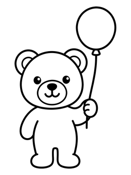 Free printable Cute Teddy Bear With Balloon coloring page
