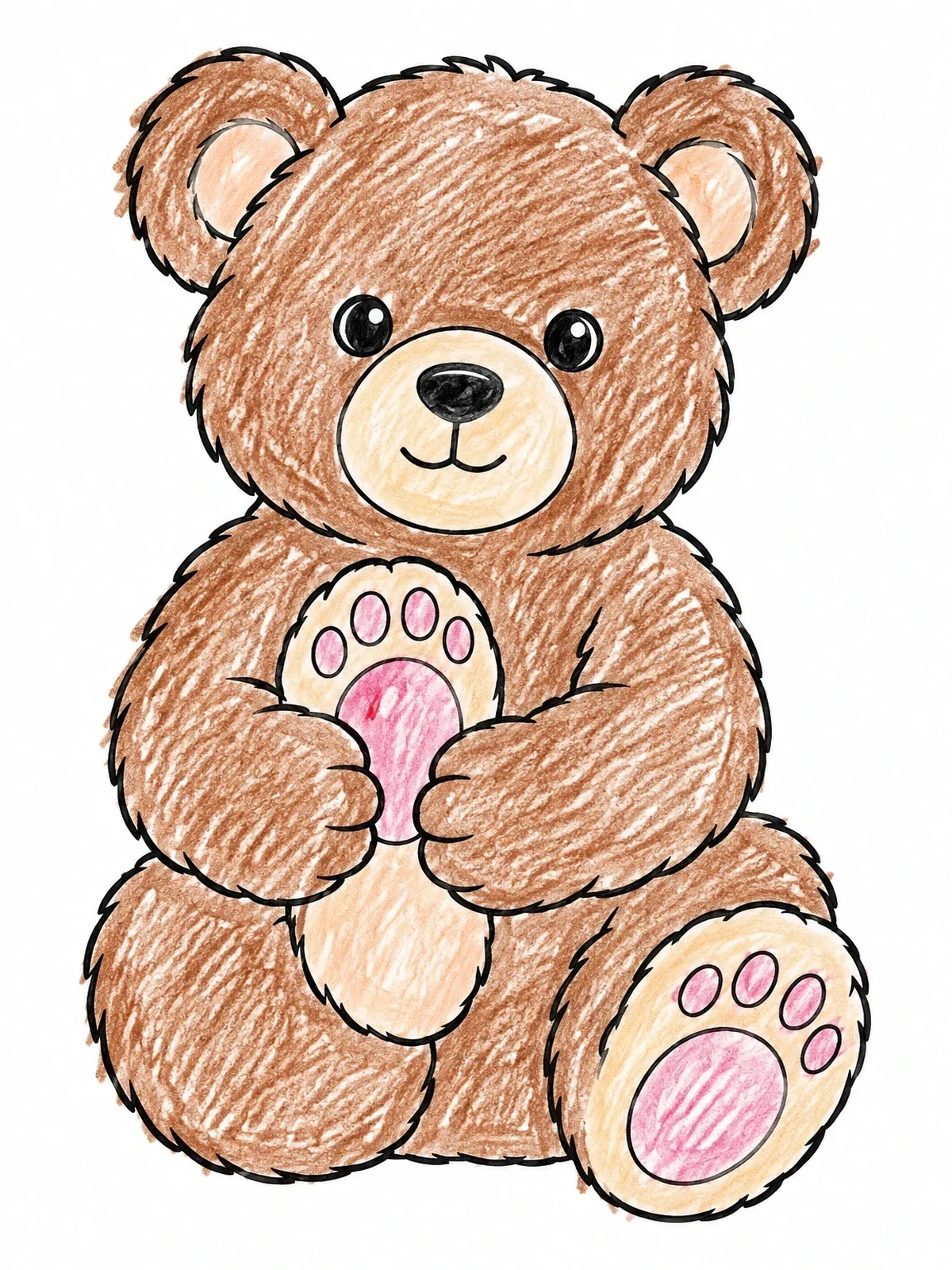 Colored example of the Teddy Bear Holding Its Foot coloring page