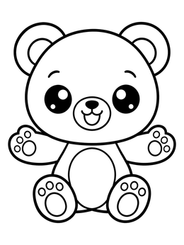 Free printable Cute Teddy Bear Ready For A Hug coloring page