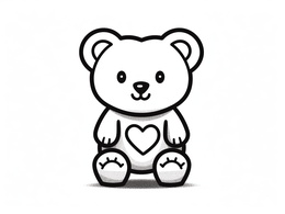 Free printable Cute Teddy Bear With Hearts To Color coloring page