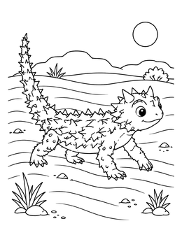 Free printable Cute Thorny Devil In The Desert coloring page
