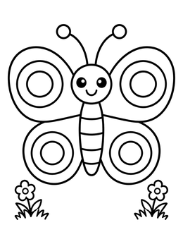 Free printable Cute Tie Dye Pattern Butterfly coloring page
