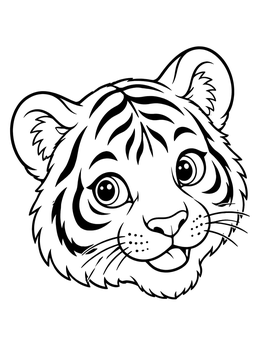 Free printable Cute Tiger Cub Face coloring page
