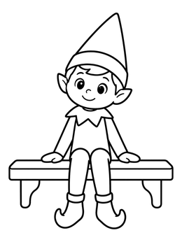 Free printable Cute Toy Elf On Shelf coloring page